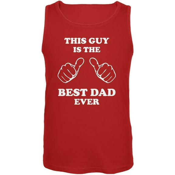 Father's Day This Guy Best Dad Ever Red Adult Tank Top - X-Large