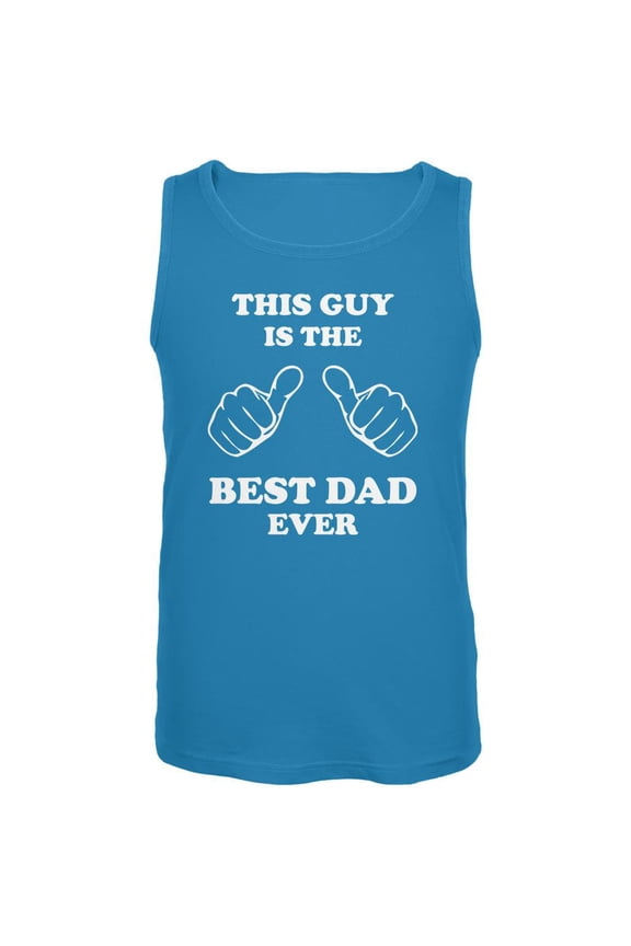 Father's Day This Guy Best Dad Ever Turquoise Adult Tank Top