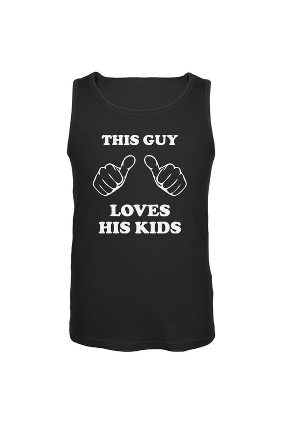 Father's Day This Guy Loves His Kids Black Adult Tank Top - Large