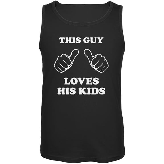 Father's Day This Guy Loves His Kids Black Adult Tank Top - Medium