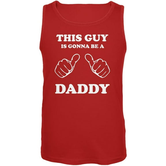 Father's Day This Guy is Gonna Be a Daddy Red Adult Tank Top - Small