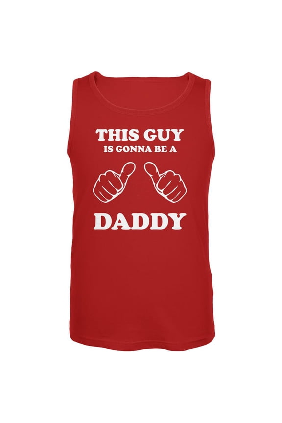 Father's Day This Guy is Gonna Be a Daddy Red Adult Tank Top - X-Large