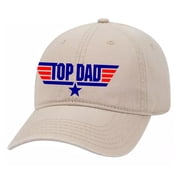 Fathers Day Top Dad Mens Twill Dad Hat Adjustable Baseball Cap, Tan