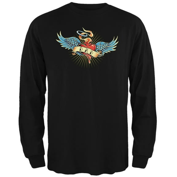 Father's Day - Vintage Dad Tattoo Black Adult Long Sleeve T-Shirt - Medium