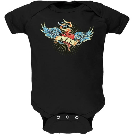 Father's Day - Vintage Dad Tattoo Black Soft Baby One Piece - 9-12 months