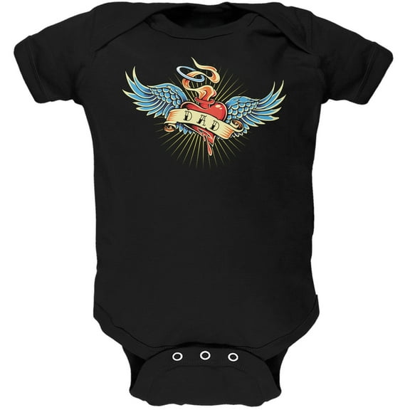 Father's Day - Vintage Dad Tattoo Black Soft Baby One Piece - 9-12 months