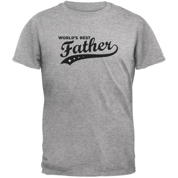 Father's Day - World's Best Father Heather Grey Adult T-Shirt - Medium