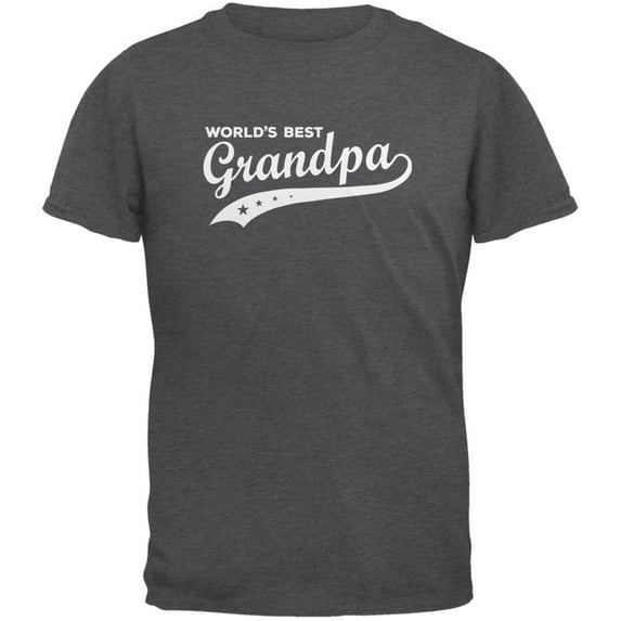 Father's Day - World's Best Grandpa Dark Heather Adult T-Shirt