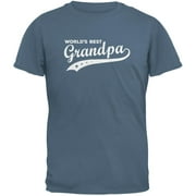 Father's Day - World's Best Grandpa Indigo Blue Adult T-Shirt - X-Large