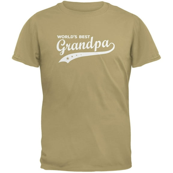 Father's Day - World's Best Grandpa Tan Adult T-Shirt - Small