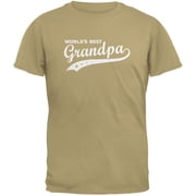 Fathers Day - Worlds Best Grandpa Tan Adult T-Shirt