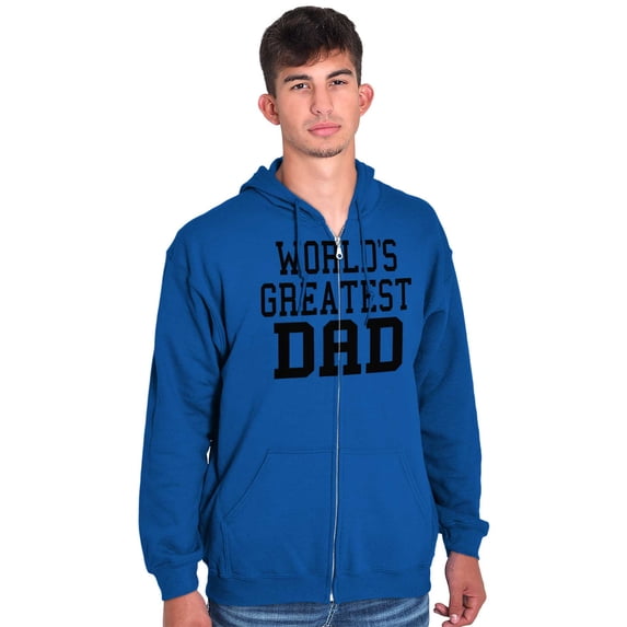 Father's Day World's Greatest Dad Men's Big & Tall Graphic Zip Up Hoodie Brisco Brands 2X