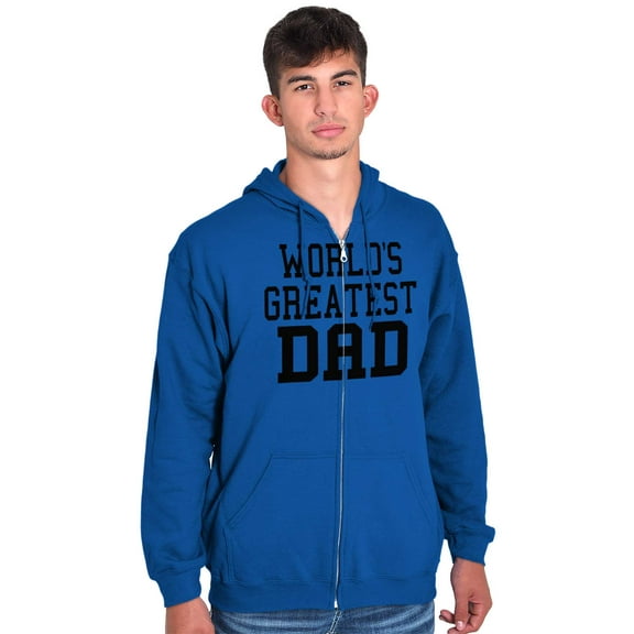 Father's Day World's Greatest Dad Men's Big & Tall Graphic Zip Up Hoodie Brisco Brands 5X
