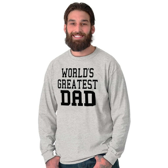 Father's Day World's Greatest Dad Men's Big & Tall Long Sleeve Graphic Tee Brisco Brands 3X