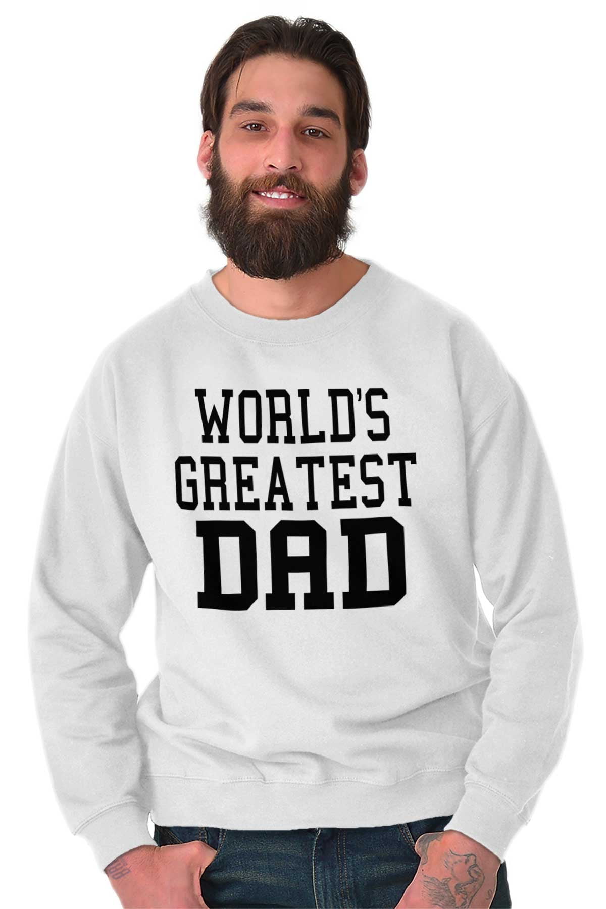 World's Best Dad Embroidered Sweatshirt - Trendy Apparel, Comfort Crewneck, Unisex Sizes S-2XL