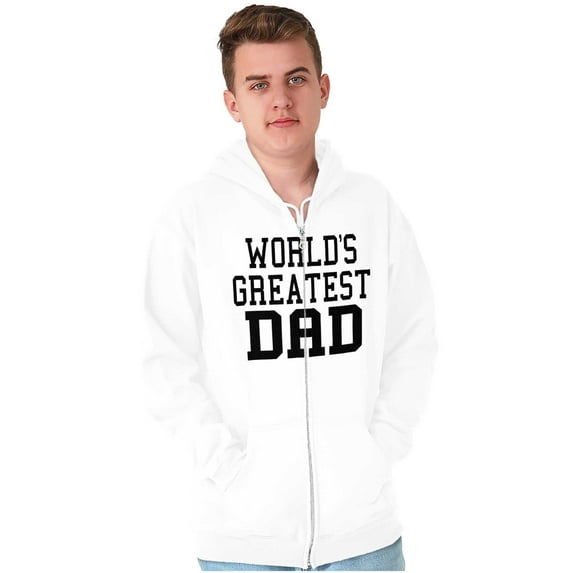 Father's Day World's Greatest Dad Zip Hoodie Sweatshirt Men Brisco Brands M