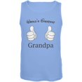 thumbnail image 1 of Father's Day - World's Greatest Grandpa Cartoon Carolina Blue Adult Tank Top - Medium, 1 of 1