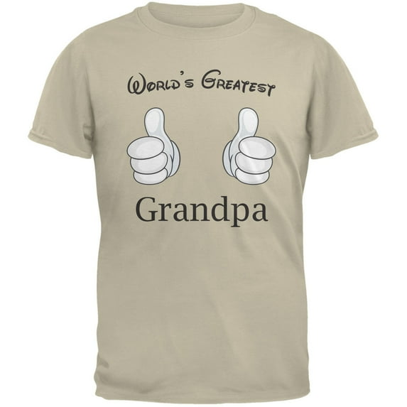 Father's Day - World's Greatest Grandpa Cartoon Sand Adult T-Shirt - Small