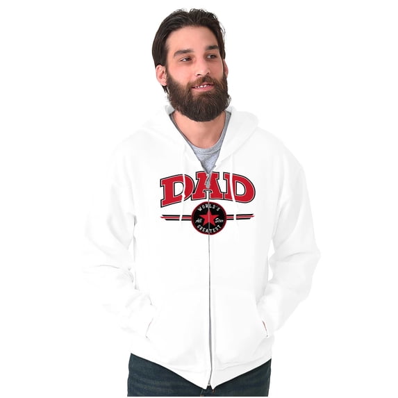 Father's Day Worlds Greatest All Star Zip Hoodie Sweatshirt Men Brisco Brands L