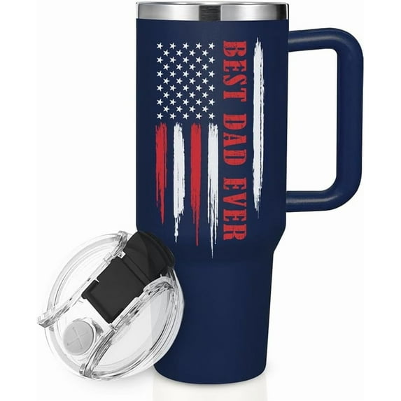 Father''s Day gift for Dad Tumbler Best Gifts for Best Dad Ever 40oz Tumbler Christmas Birthday Gift for Father from Son Daughter #1 Dad Tumbler with Handle Lid Straw