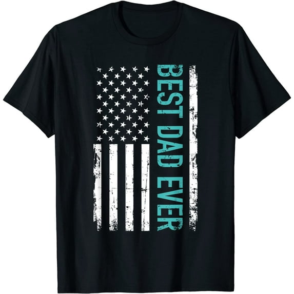 Father's day Best dad ever with US american flag Short Sleeve T-Shirt
