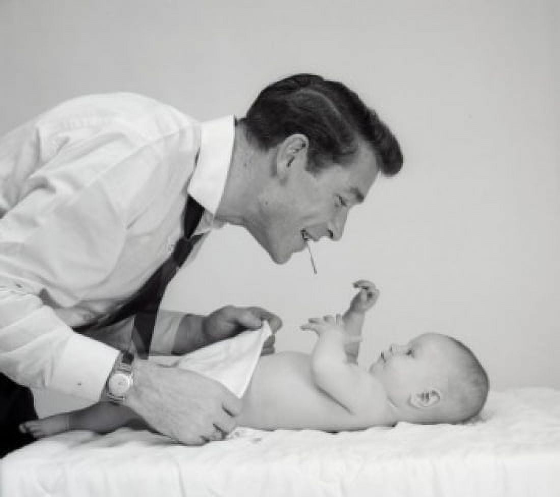 Father with baby Canvas Art - (18 x 24)
