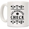 thumbnail image 1 of Fatherhood Check White 11 Ounce Ceramic Coffee Mug, 1 of 1