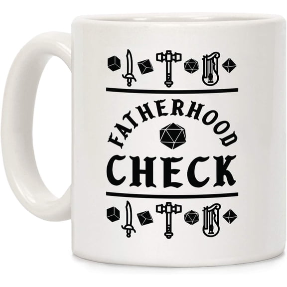 Fatherhood Check White 11 Ounce Ceramic Coffee Mug
