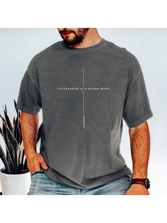 Fatherhood Is Kingdom Work Shirt, Proverbs 22:6 Dad Tee, Christian Cross Shirt, Bible Verse Father’s Day Gift, Faith-Based T-Shirt for Men