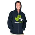 thumbnail image 1 of Fathers Daddysaurus Trex Dinosaur Dad Men's Big & Tall Graphic Zip Up Hoodie Brisco Brands 2X, 1 of 5