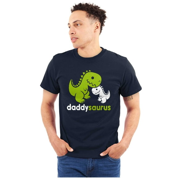 Fathers Daddysaurus Trex Dinosaur Dad Men's Graphic T Shirt Tees Brisco Brands X