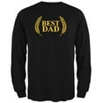 thumbnail image 1 of Fathers Day - Best Dad Laurel Black Adult Long Sleeve T-Shirt - Large, 1 of 1