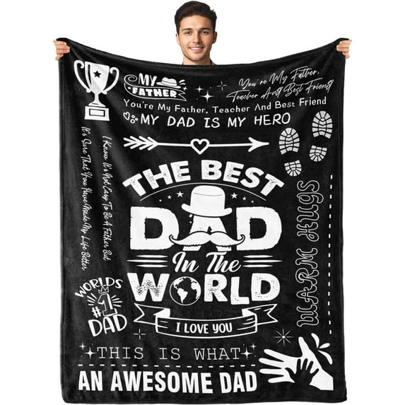 Fathers Day Birthday Gifts for Dad - Dad Gifts from Daughter Son - Christmas Valentines Day Presents for Father Who Have Everything - Best Daddy Ever Blanket - Throw Blanket 50"x60" Blue