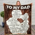 thumbnail image 1 of Fathers Day Birthday Gifts from Daughter, Gifts for Dad from Daughter, I Love You Gifts for Dad, Best Dad Bday Present Idea for Father Husband Men Him, to My Dad Healing Thoughts Blanket, 1 of 6