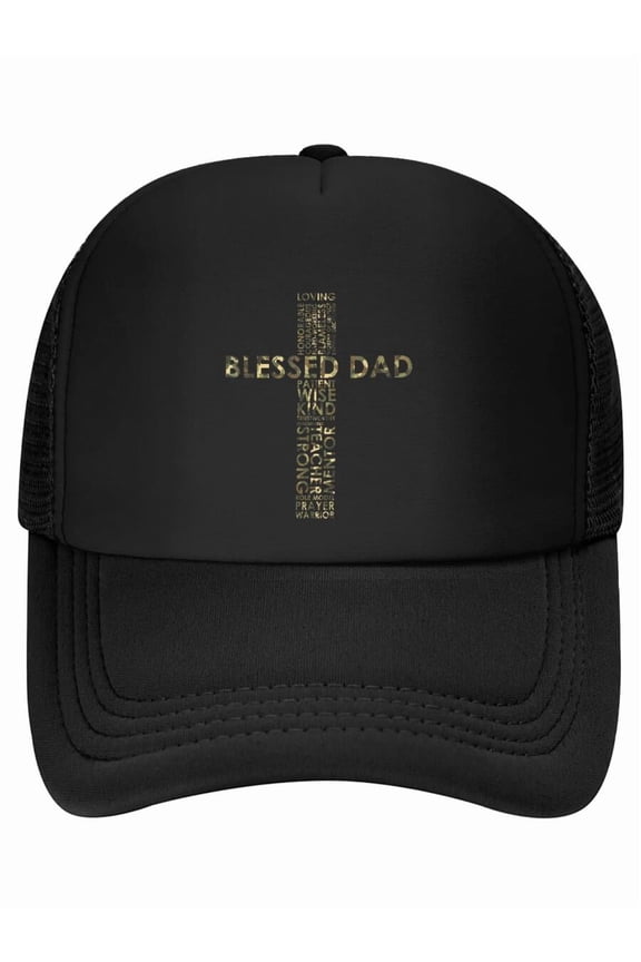 Fathers Day Blessed Dad Cross Jesus Christian Papa Daddy Baseball Cap