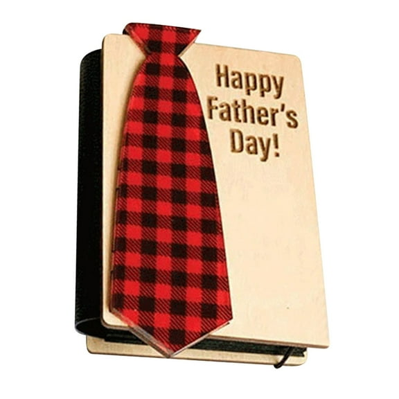 Fathers Day Cards,Handmade Bamboo Greeting Cards, Wooden Thank You Card, Set Wooden Delicate Tie Designs For Father's Day Father's day Card for Dad, Happy fathers day