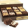 Fathers Day Chocolate Gift Basket, 12 Gourmet Brownies, Chocolate Candy