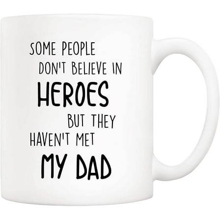 Fathers Day Christmas Gifts Funny Dad Coffee Mug from Child Daughter Son Kids, Best Father Ever Cups 11 Oz, Unique Birthday and Holiday Gifts for Dad Father