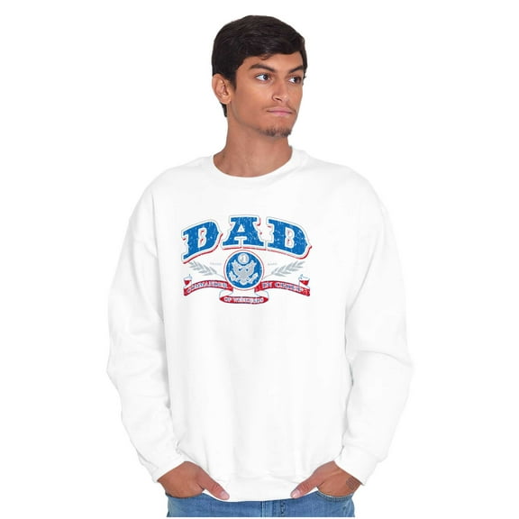 Fathers Day Commander in Chief Dad Men's Big & Tall Crewneck Sweatshirt Brisco Brands 2X