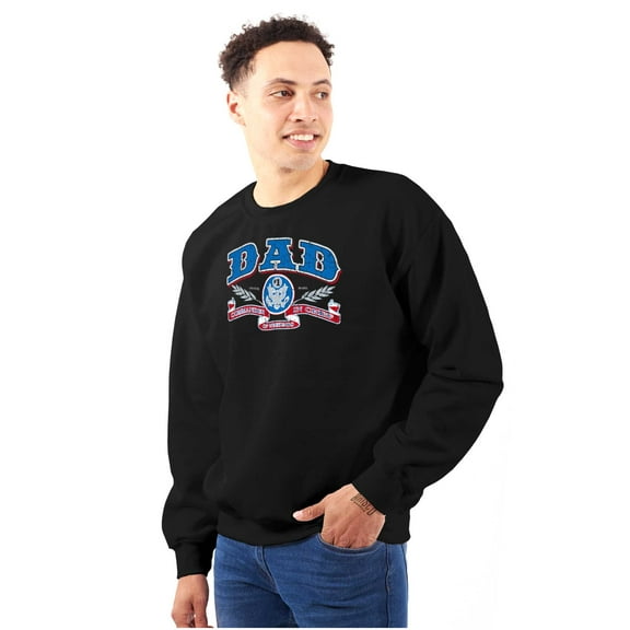 Fathers Day Commander in Chief Dad Men's Crewneck Sweatshirt Brisco Brands S