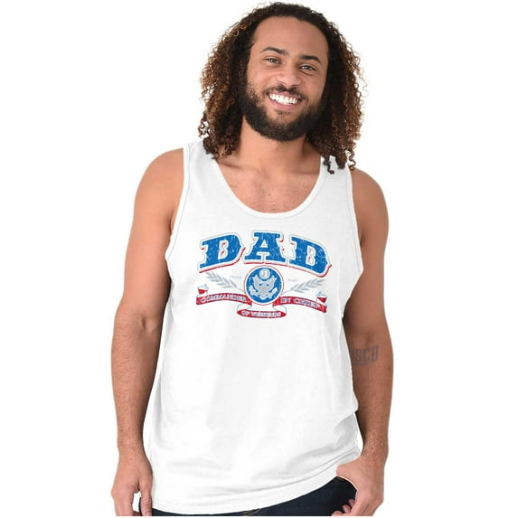 Fathers Day Commander in Chief Dad Tank Top Sleeveless Tee Men Brisco Brands M