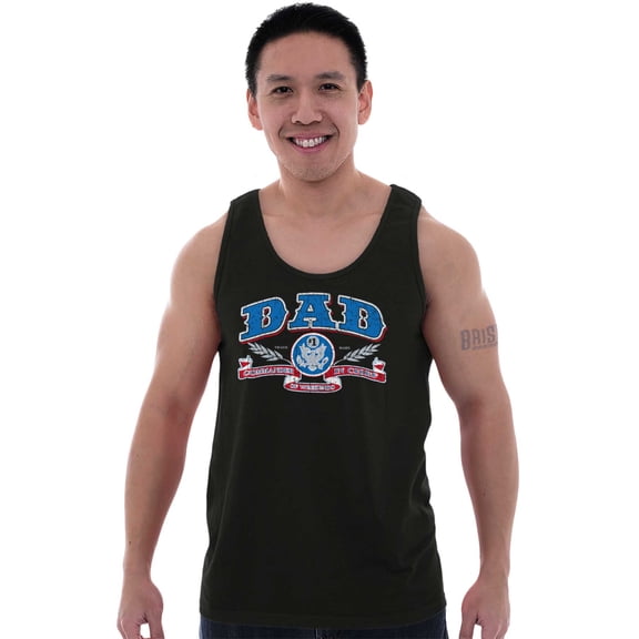 Fathers Day Commander in Chief Dad Tank Top Sleeveless Tee Men Brisco Brands S
