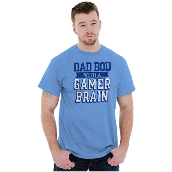 Fathers Day Dad Bod Video Gamer Brain Men's Big & Tall Crewneck Graphic Tee Brisco Brands 2X