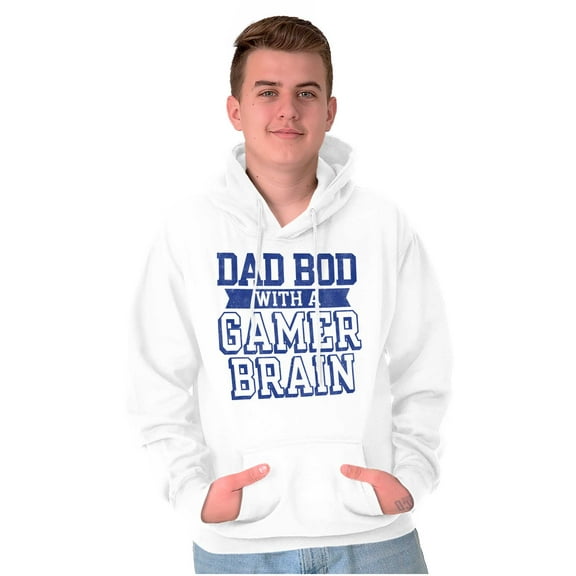 Fathers Day Dad Bod Video Gamer Brain Men's Big & Tall Graphic Hoodie Brisco Brands 2X