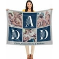thumbnail image 1 of Fathers Day Dad Gifts Custom Blanket with Photos Father Gifts from Daughter Son, Personalized Pictures Blanket Christmas Birthday Gifts for Daddy, 1 of 6