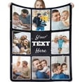 thumbnail image 1 of Fathers Day Dad Gifts Custom Blanket with Photos Father Gifts from Daughter Son, Personalized Pictures Blanket Christmas Birthday Gifts for Daddy, 1 of 6