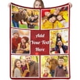 thumbnail image 1 of Fathers Day Dad Gifts Custom Blanket with Photos Father Gifts from Daughter Son, Personalized Pictures Blanket Christmas Birthday Gifts for Daddy, 1 of 6