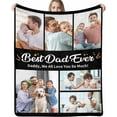 thumbnail image 1 of Custom Blanket with Photos Text，Customized Blanket Image Throw, Personalized Photo Blankets for Men Women Wife Husband Son Daughter Friend Birthday Christmas Day Wedding Memorial Gift Blankets, 1 of 6