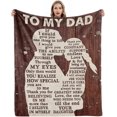 thumbnail image 1 of Fathers Day to My Dad Gifts from Daughter for Dad Birthday Valentines Day Bday Gift Ideas for Dads Father Husband Men Him Unique Gifts Personalized Throw Blanket 60x80in, 1 of 6