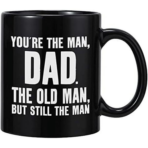 Fathers Day Dad Gifts From Daughter Son,Funny Black Ceramic Dad Coffee Mug Tea Cup-You''re The Man, Dad:Birthday gifts for Dad,Christmas Gifts for Dad From Son, Daughter, Kids
